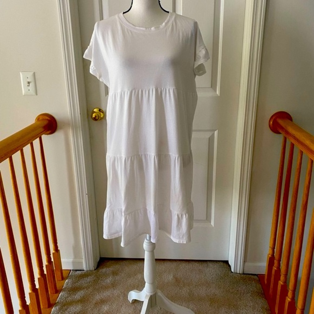 JCREW-Knit Broken-in Jersey Tiered Mini Dress - Picture 2 of 11